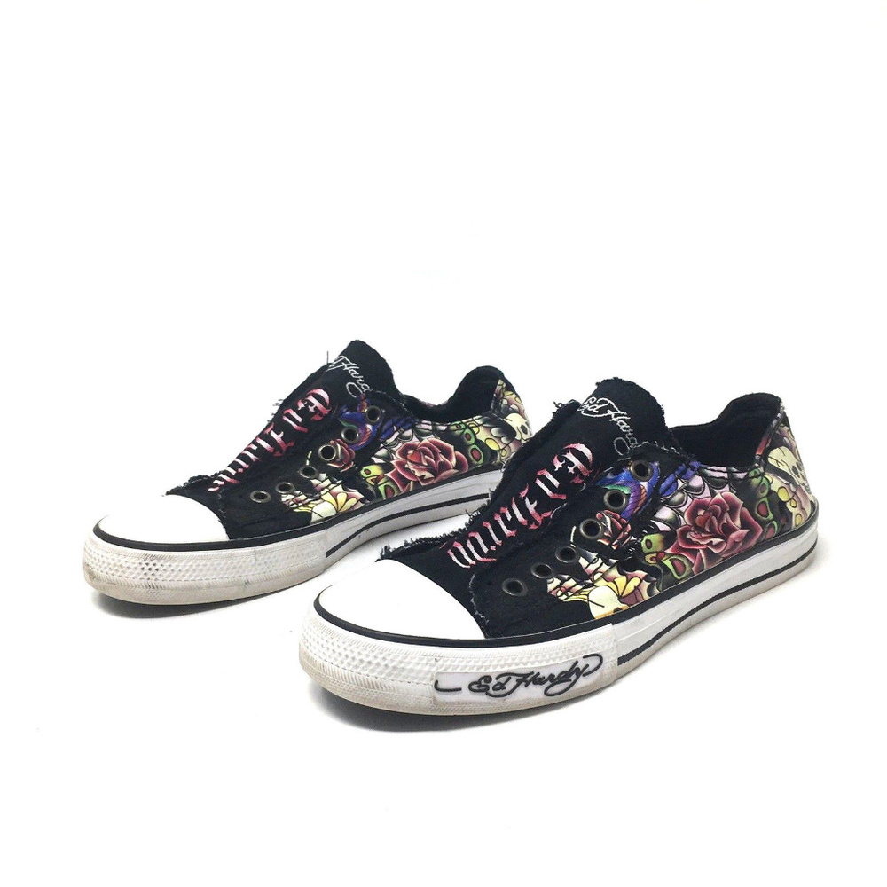 Ed Hardy BLACK Slip On Black Design Shoes